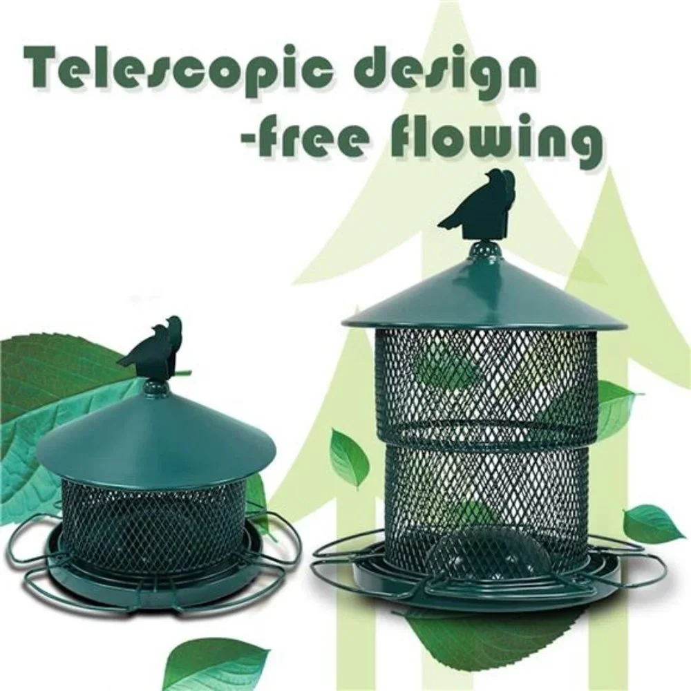 Wild Bird Feeders Outside Hanging for Wild Birds, Large Metal Bird Feeders
